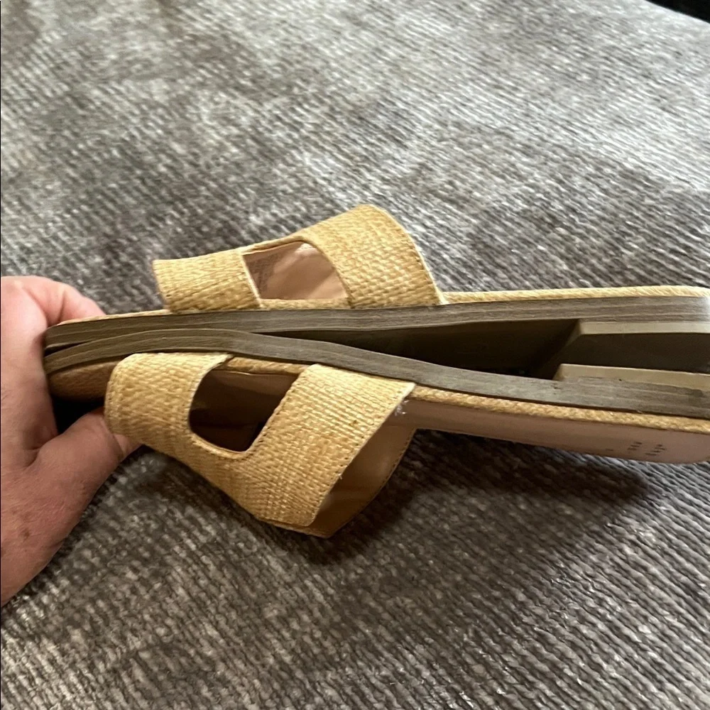 A New Day Woven Raffia Slide Sandals 9